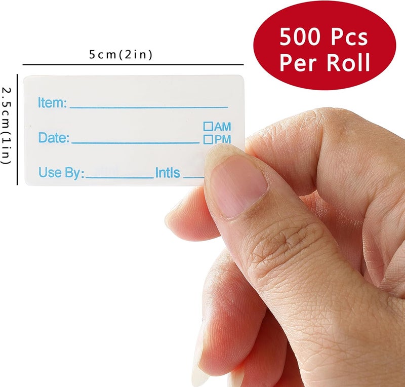COKUMA 1000 Labels for Food Containers, No-Residue Food Labels and Easy to Write on, Removable Date Freezer Labels Sticker, 1 x 2 Inch - Image 2